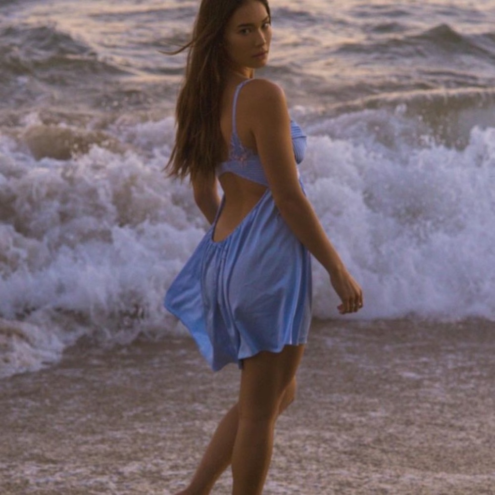For Love And Lemons Bluebell Bow Slip Dress Small NEW - Picture 11 of 12